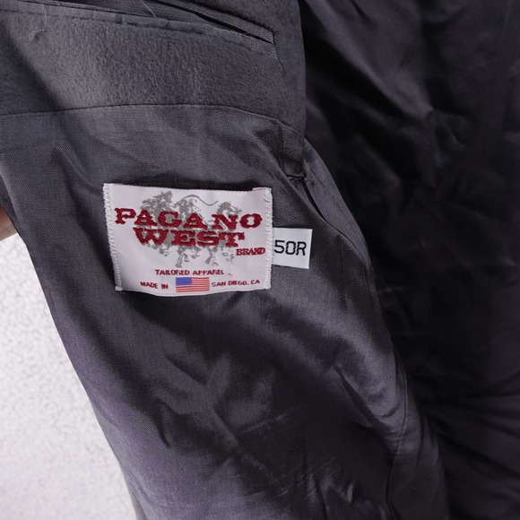 Vintage PAGANO WEST USA Blazer Sport Coat Mens Western Style Gray Size 50R - Picture 4 of 9